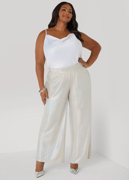 Sequined Wide Leg Pants