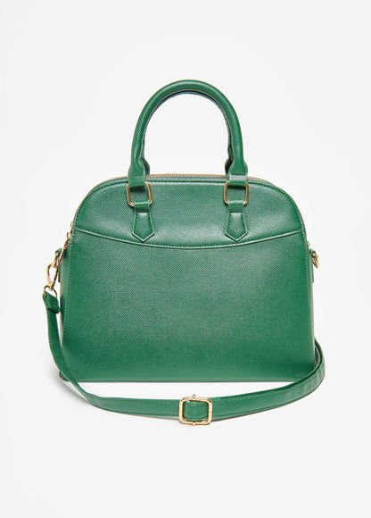 Texture Faux Leather Satchel