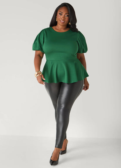 Puff Sleeve Peplum Top