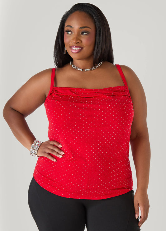Studded Cowl Neck Cami