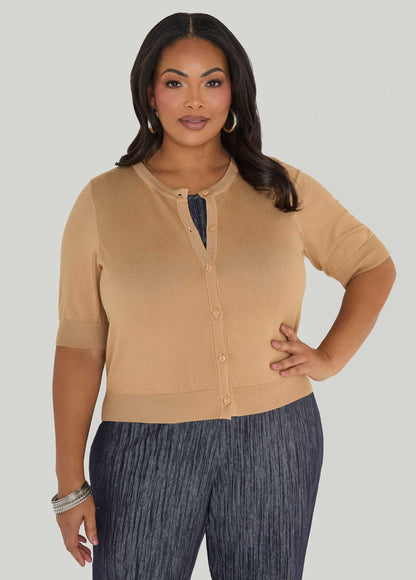 Cropped Knit Cardigan