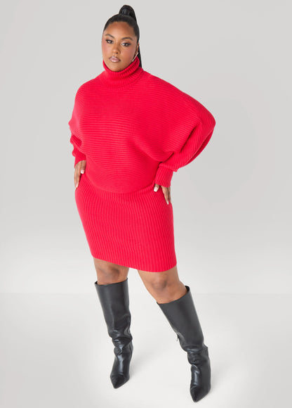 Ribbed Mini Sweater Skirt