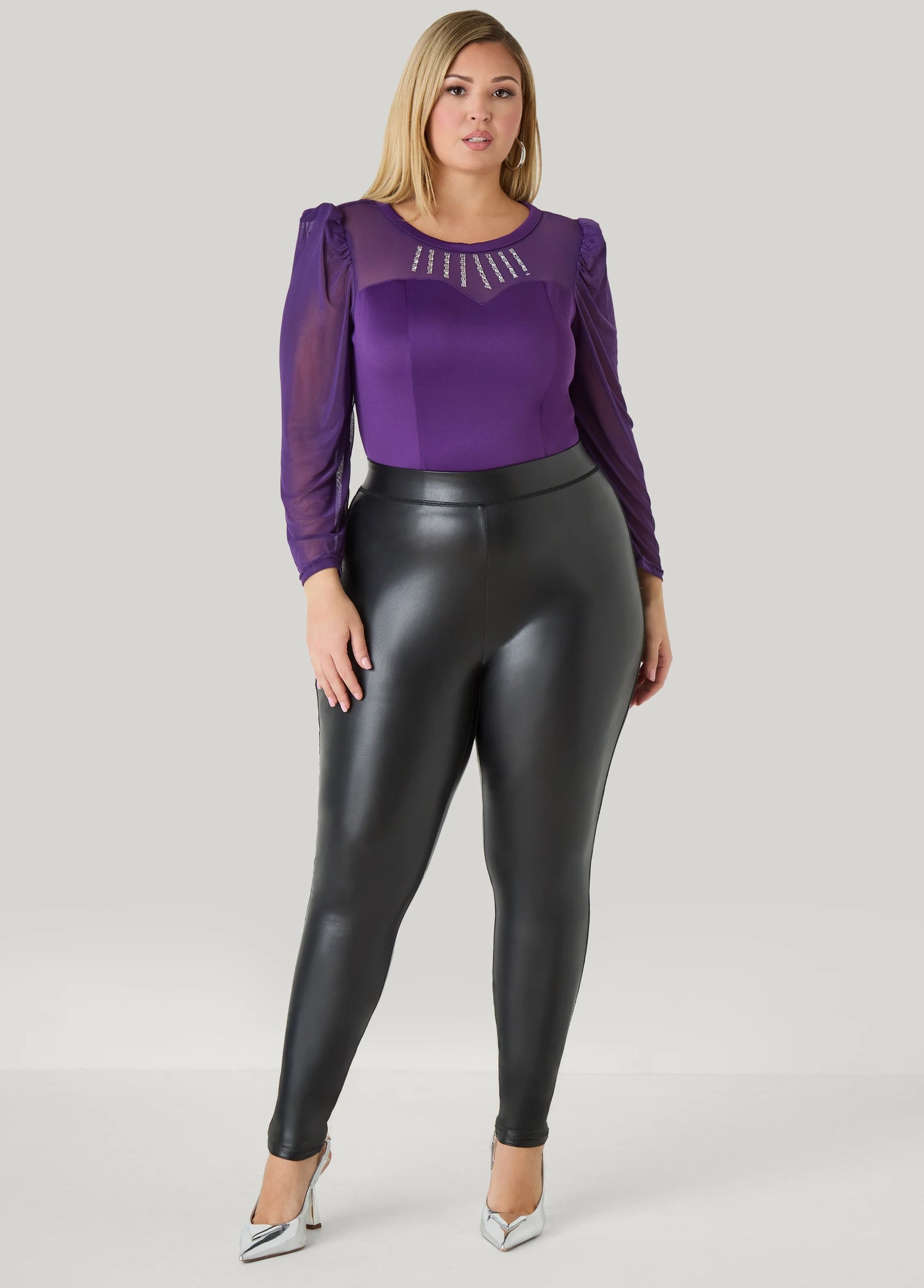 Crystal Mesh Paneled Scuba Top
