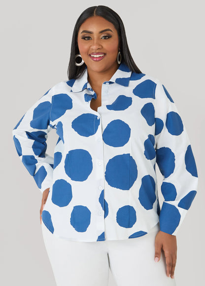 Tall Dotted Button Front Shirt
