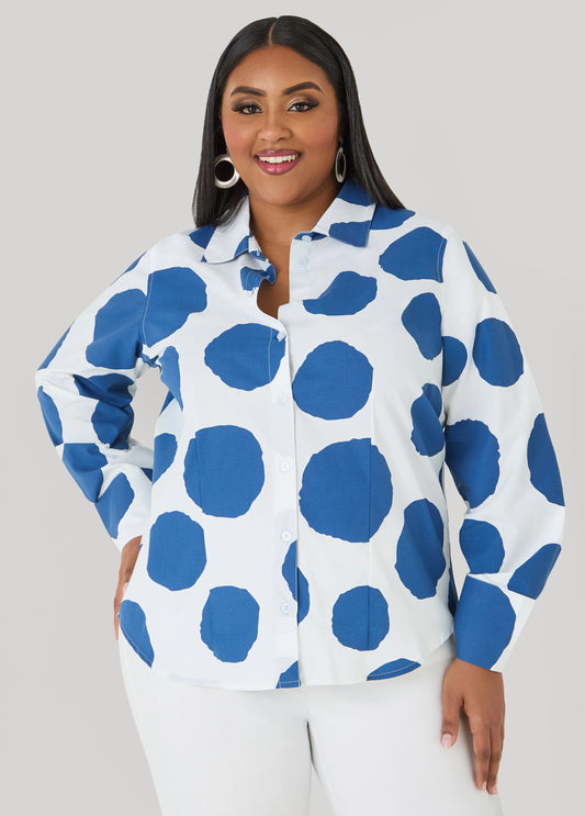 Dotted Button Front Shirt