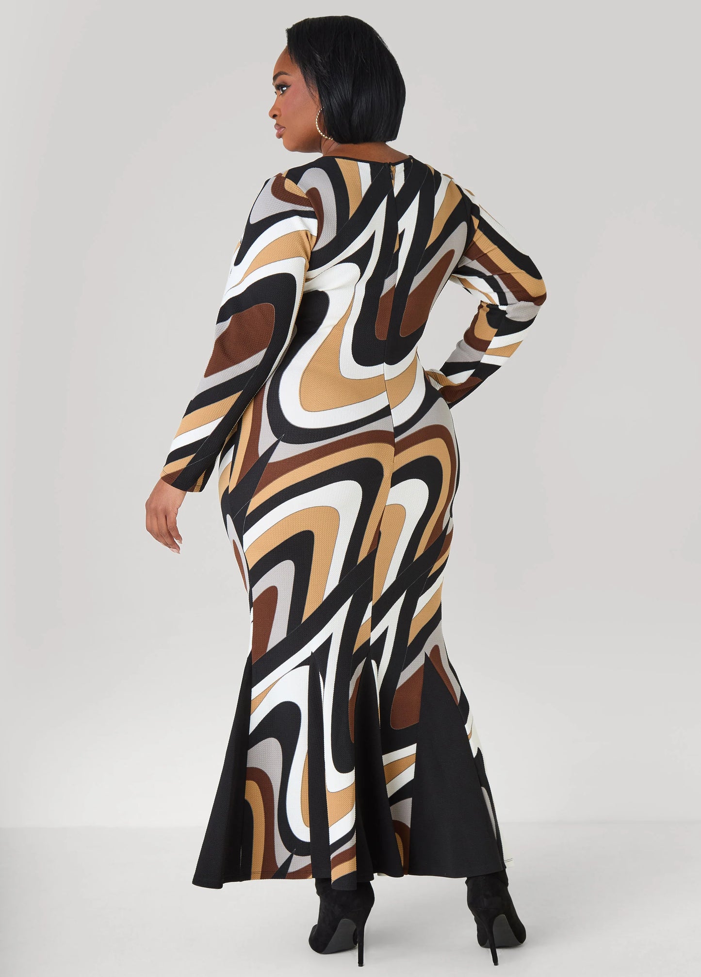Abstract Mermaid Maxi Dress
