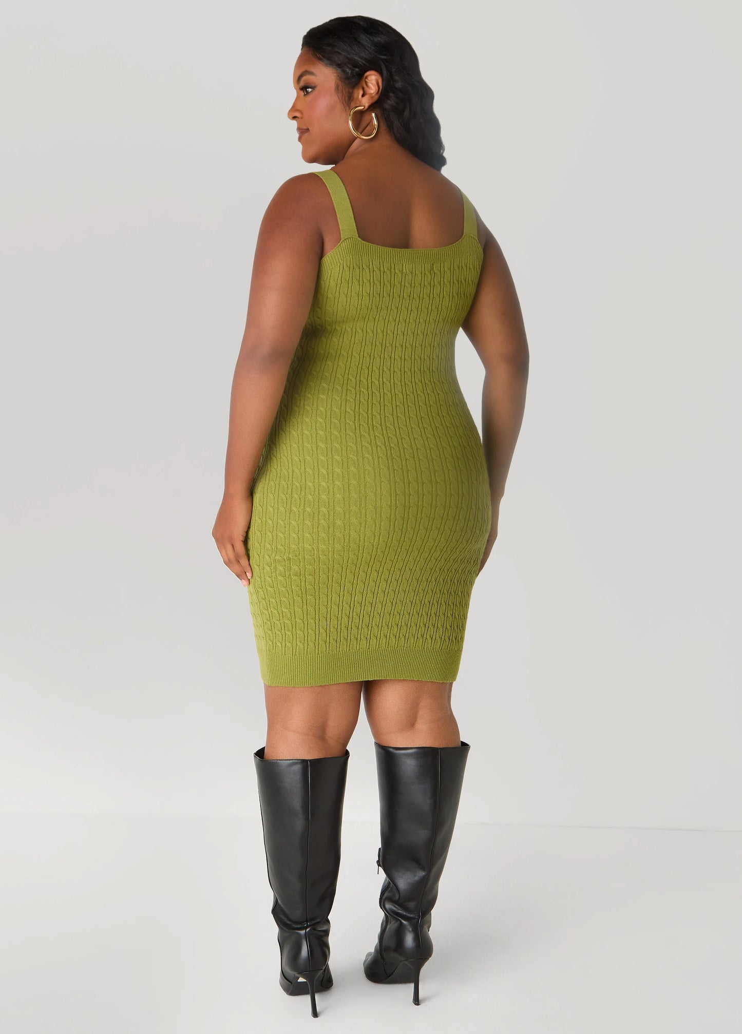 Cable Knit Bodycon Sweater Dress