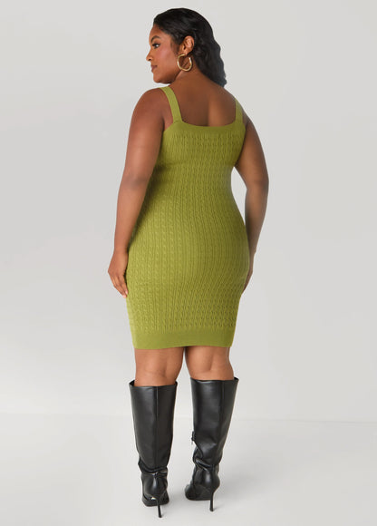 Cable Knit Bodycon Sweater Dress