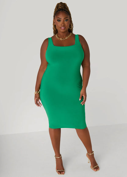 Square Neck Midi Tank Dress
