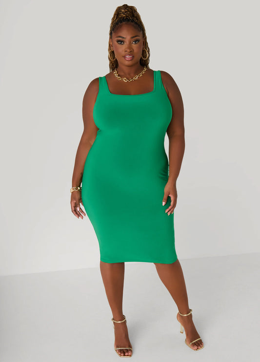 Square Neck Midi Tank Dress