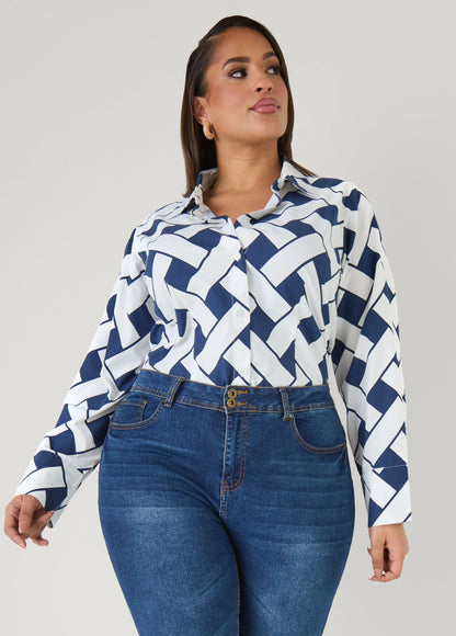 Basketweave Print Shirt