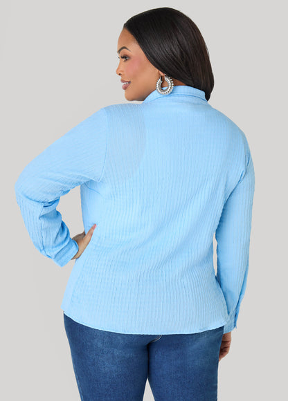 Textured Button Front Shirt