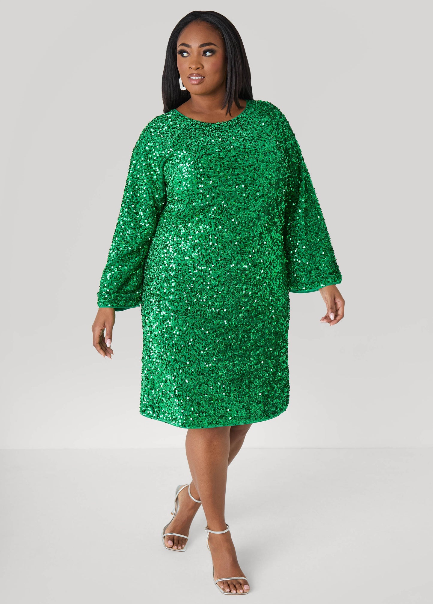 Sequin Velvet Sheath Dress