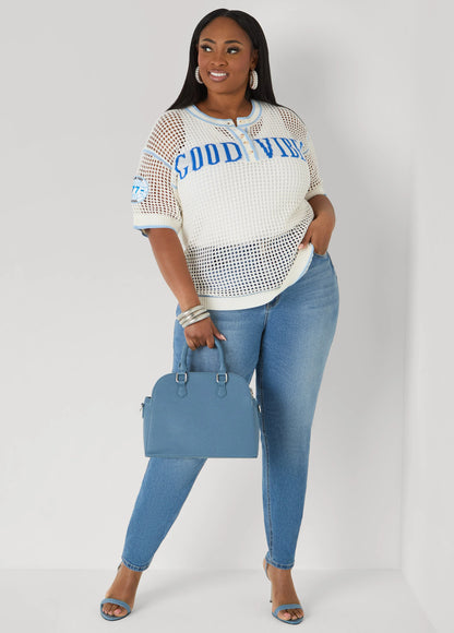 Good Vibes Open Knit Top