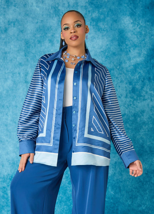 Striped Satin Shirt