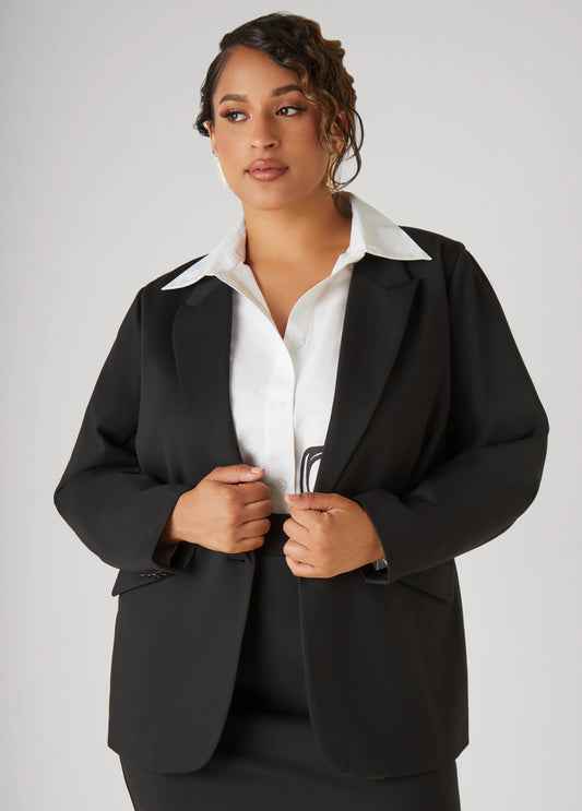 Button Front Ponte Blazer