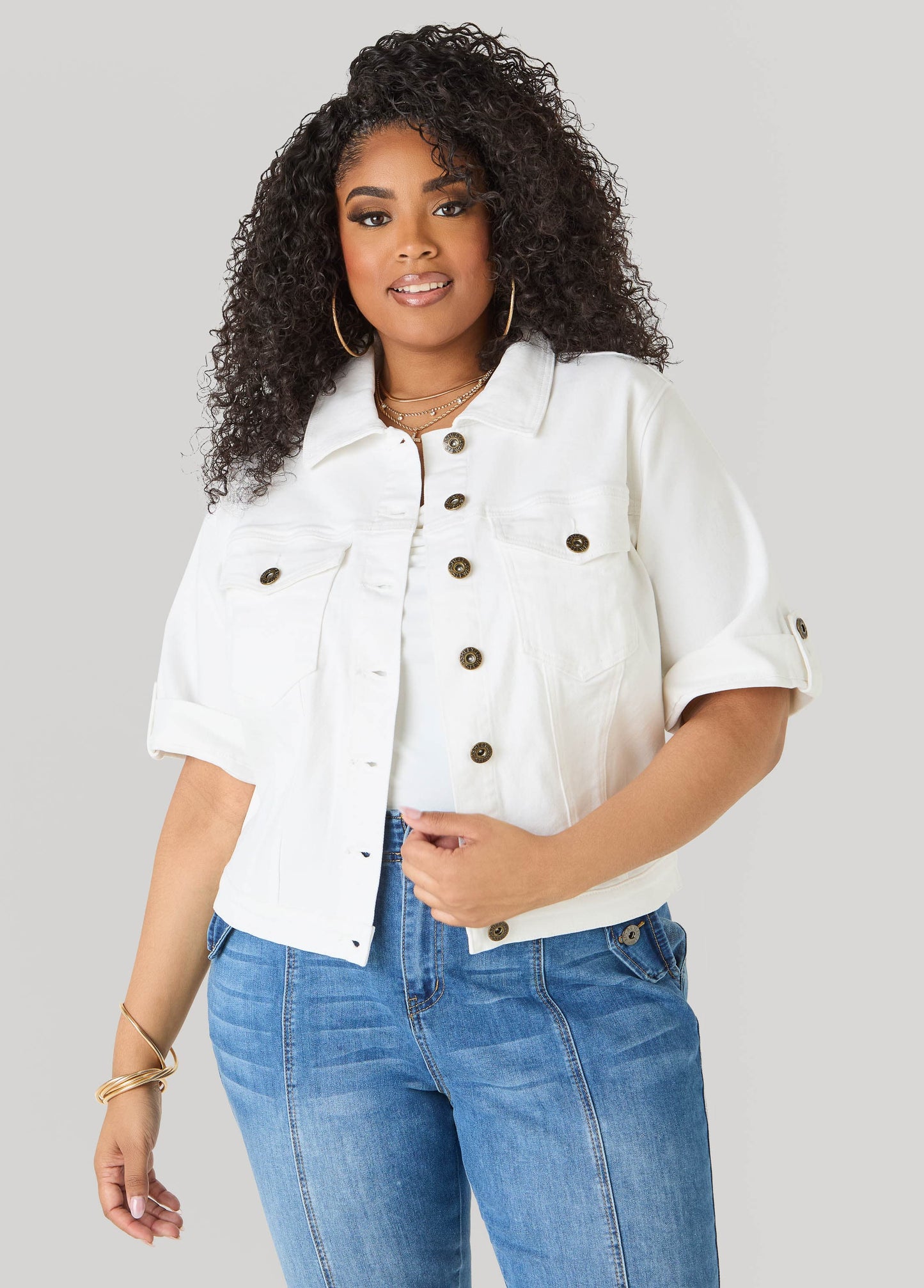 Cuffed Denim Jacket