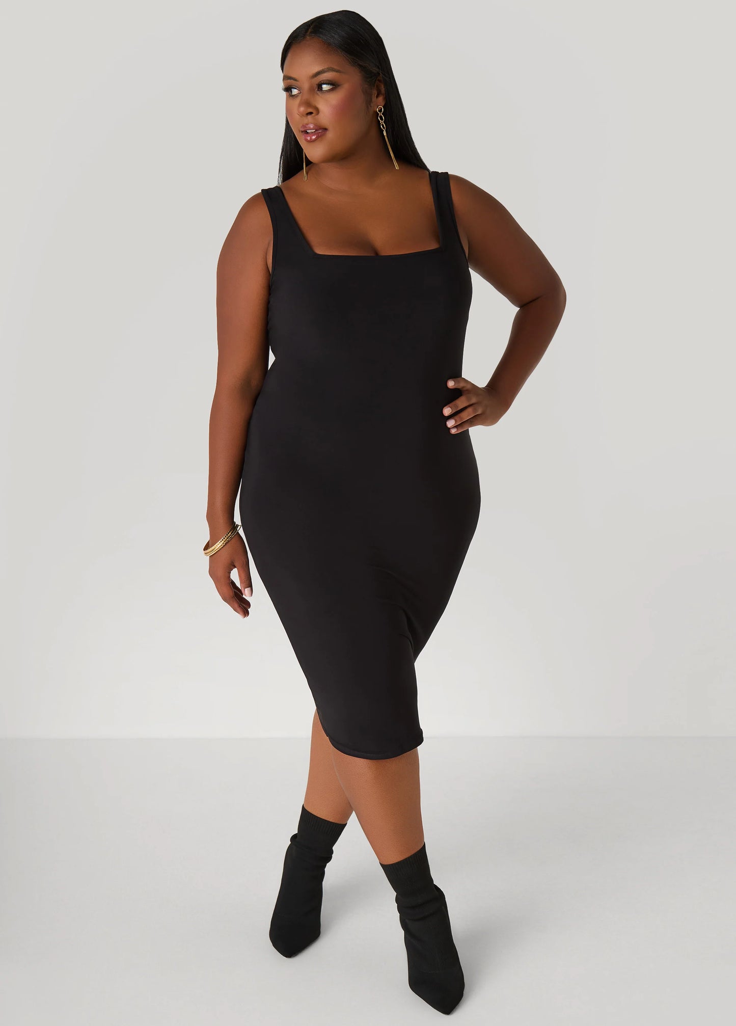 Square Neck Midi Tank Dress