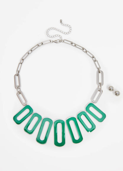 Enamel Link Necklace Set
