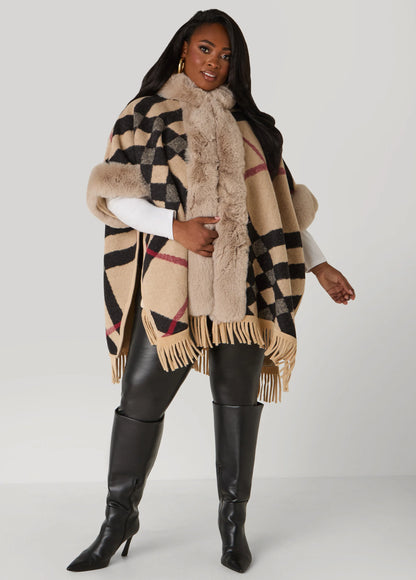 Adrienne Vittadini Plaid Ruana