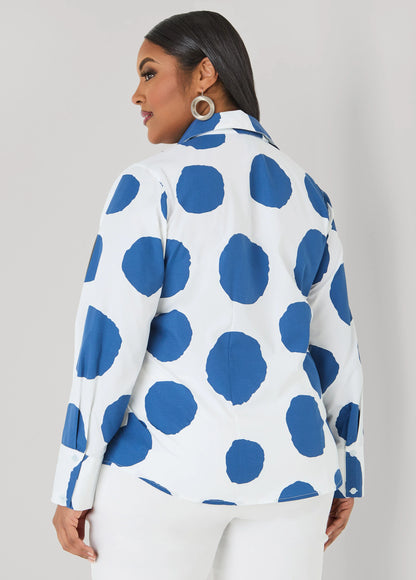Tall Dotted Button Front Shirt