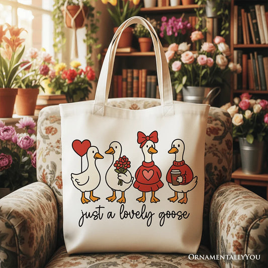 Lovely Goose Canvas Tote Bag
