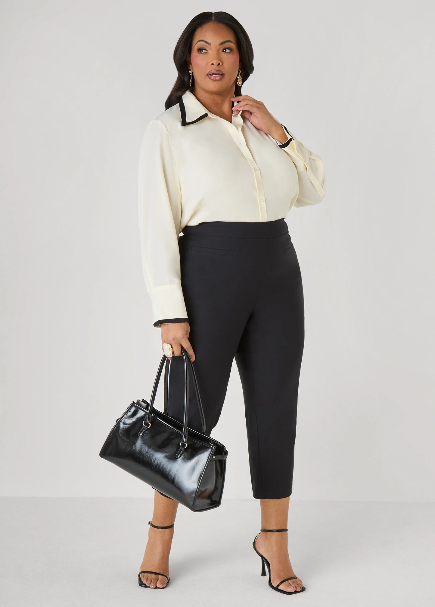 Two Tone Crepe Shirt