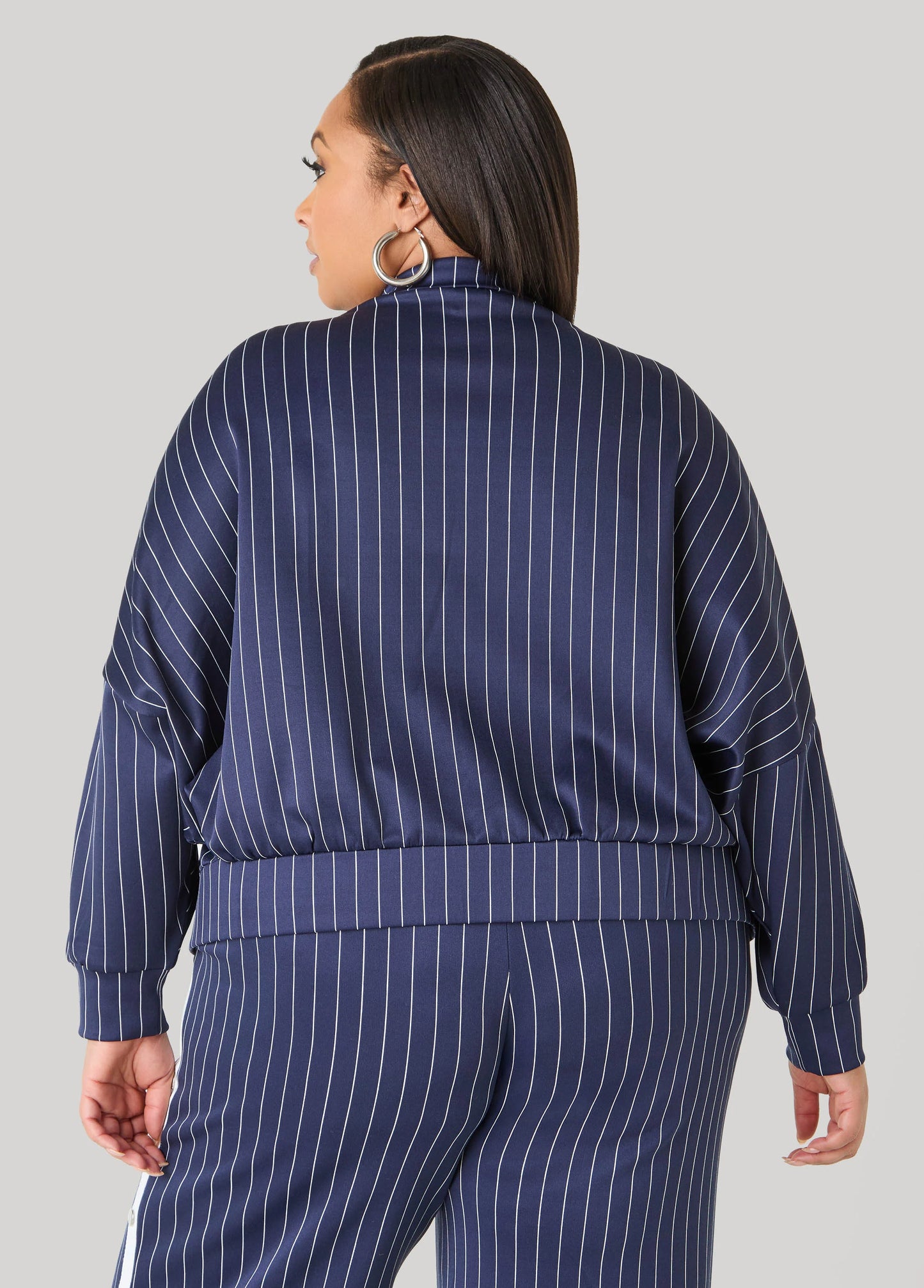 Pinstriped Track Jacket