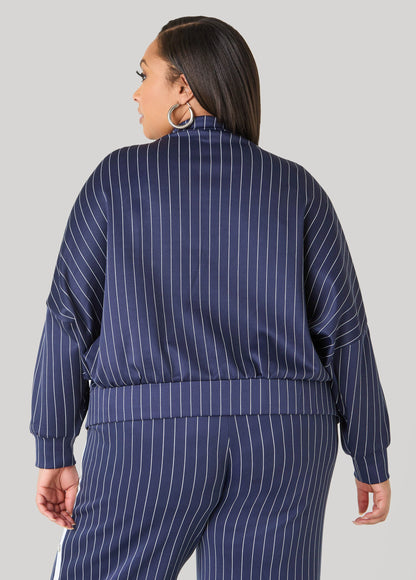 Pinstriped Track Jacket