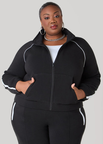 Piped Fleece Track Jacket
