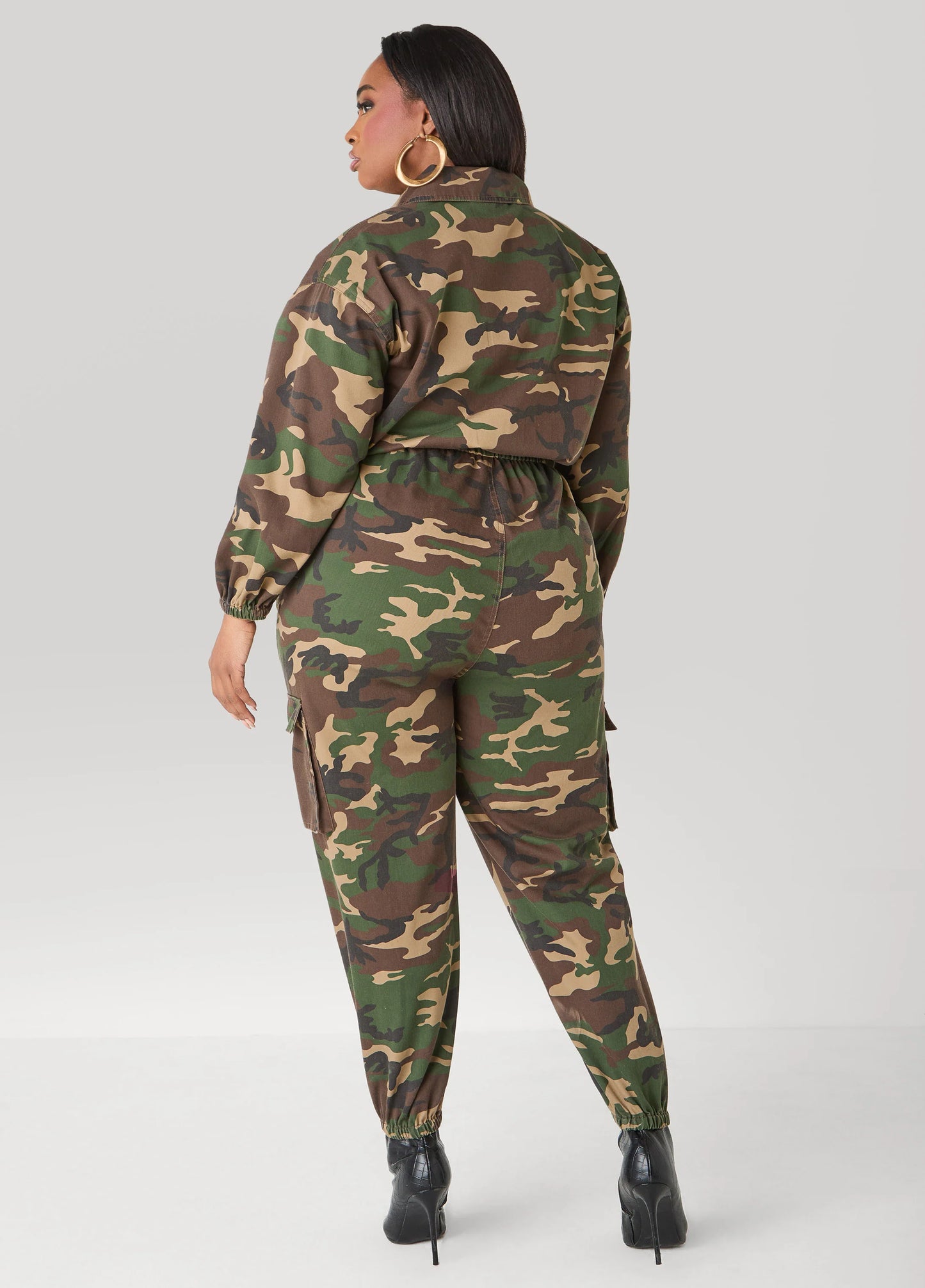 Tall Camo Print Joggers Jumpsuit