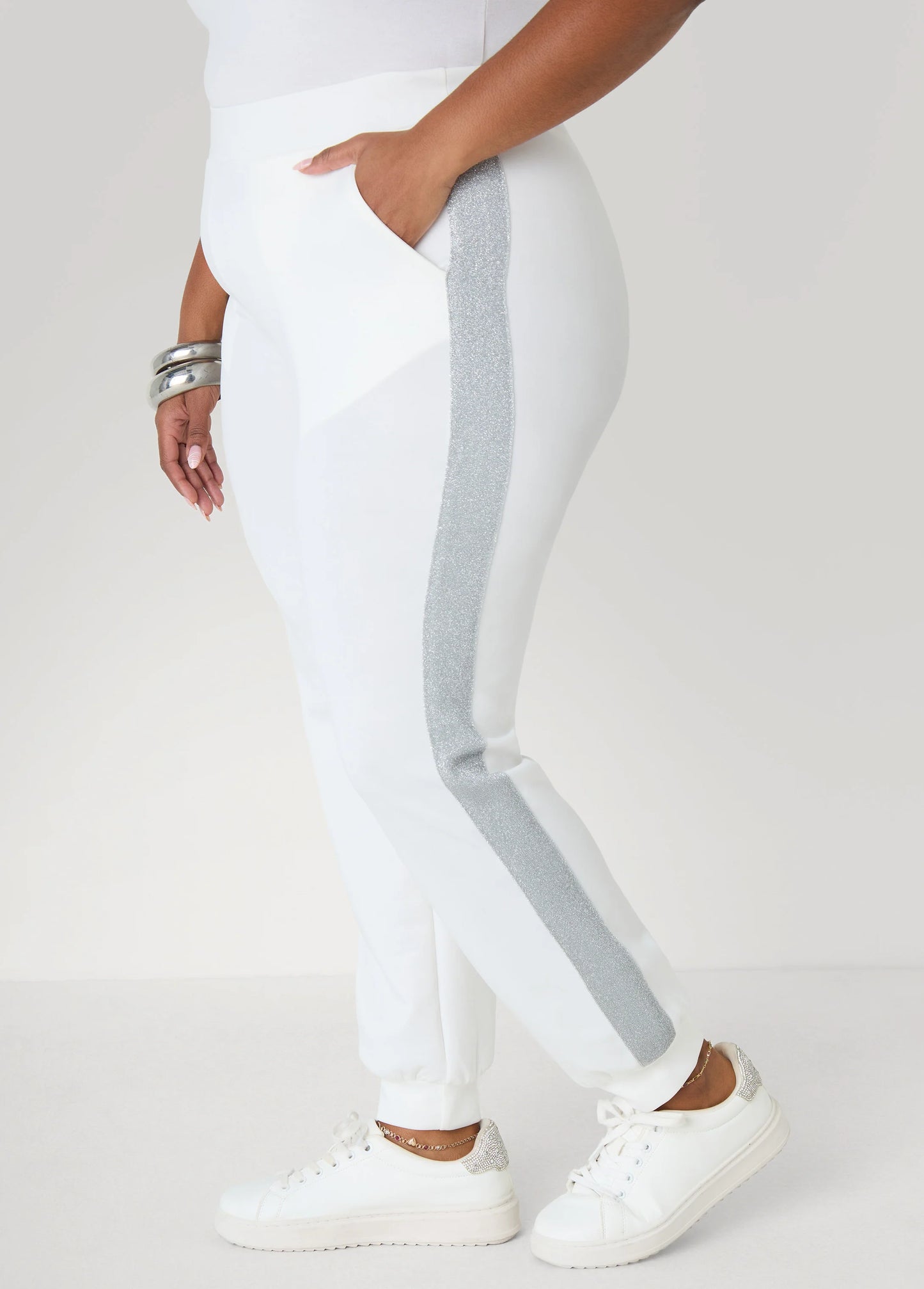 Metallic Paneled Joggers