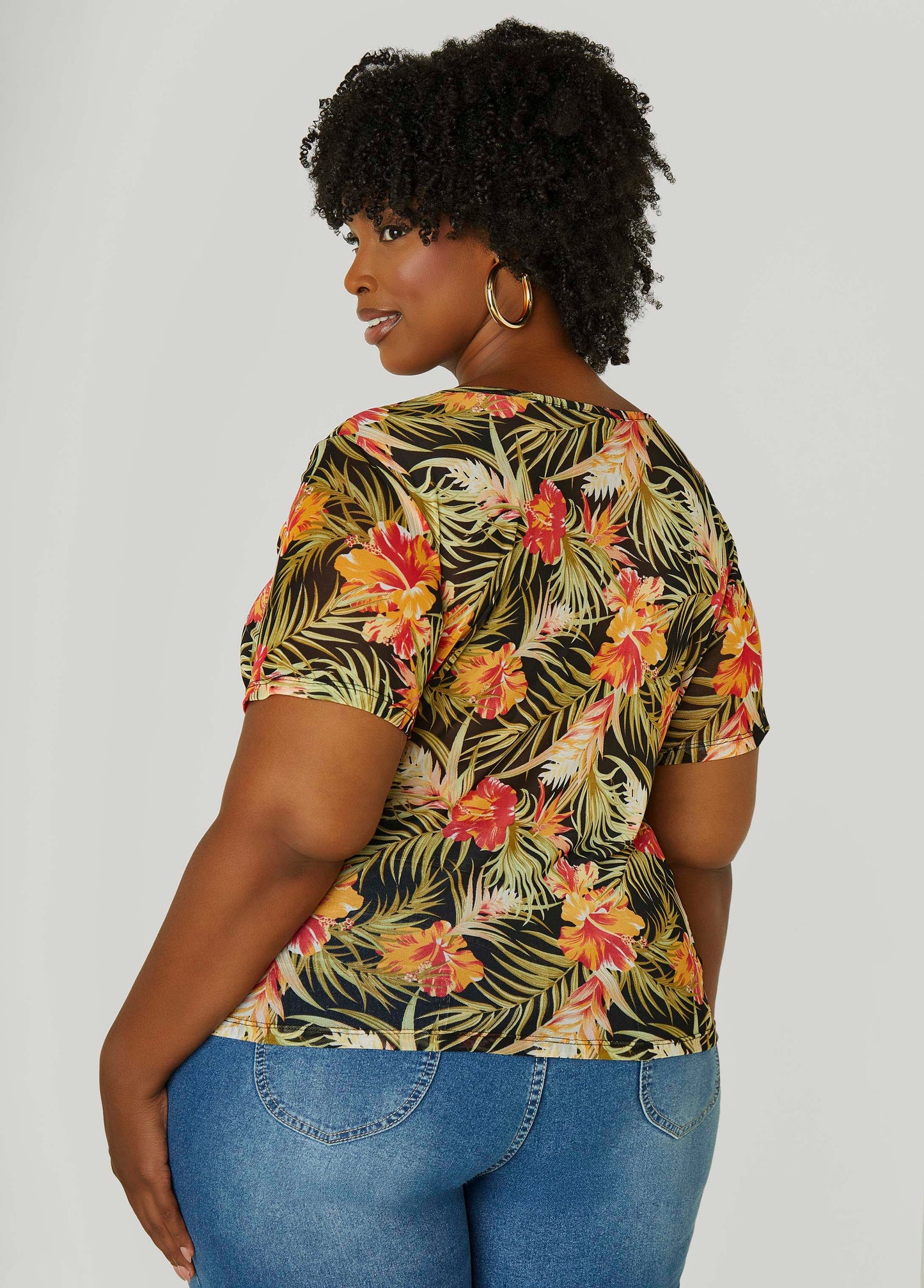 Floral Mesh Tee