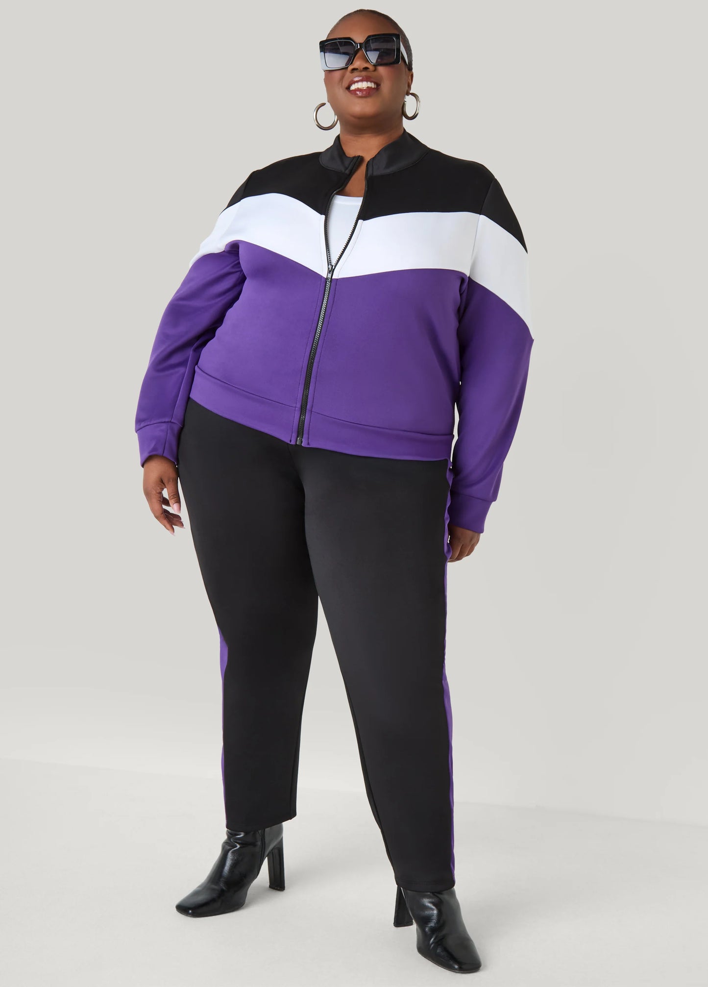 Two Tone Pull On Track Pants