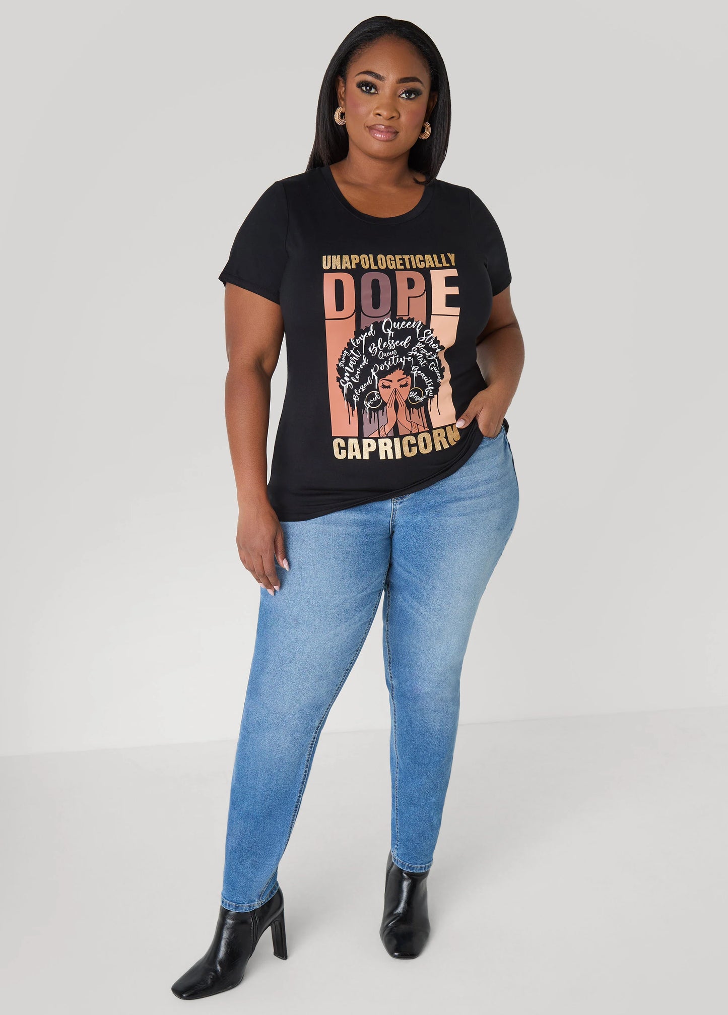 Capricorn Glittered Graphic Tee