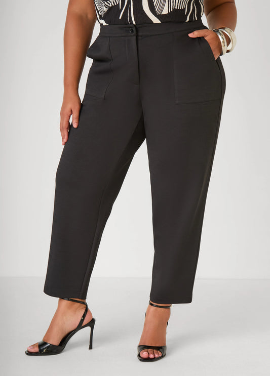 Tapered Patch Pocket Ankle Pants