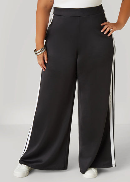 Striped Wide Leg Track Pants