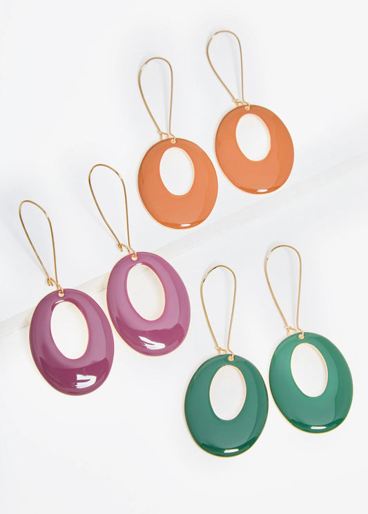 Set Of 3 Gold Tone Wire Earrings