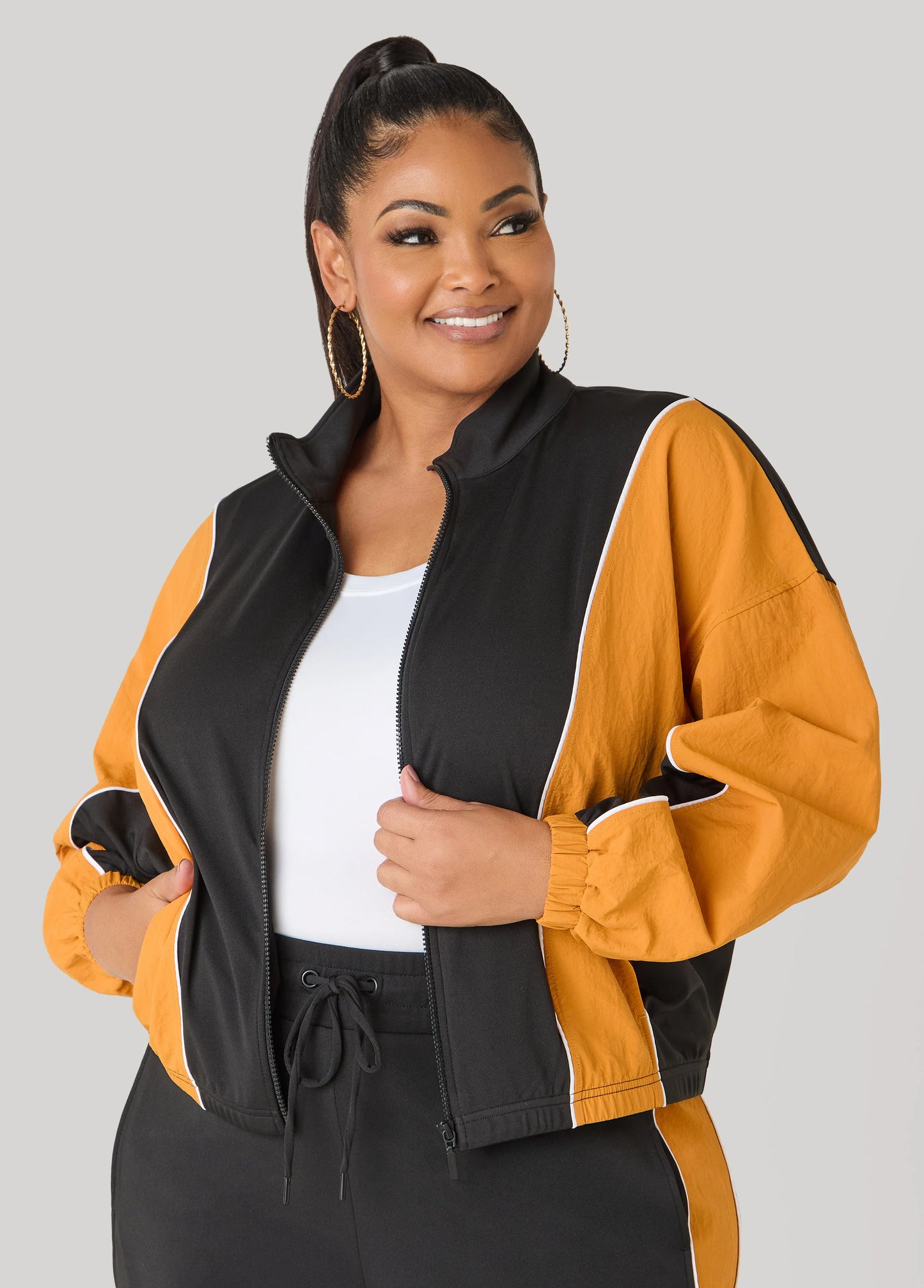 Paneled Two Tone Jacket