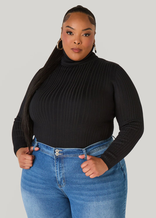 Turtleneck Ribbed Sweater