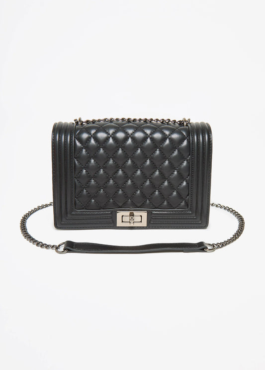 Quilted Faux Leather Crossbody