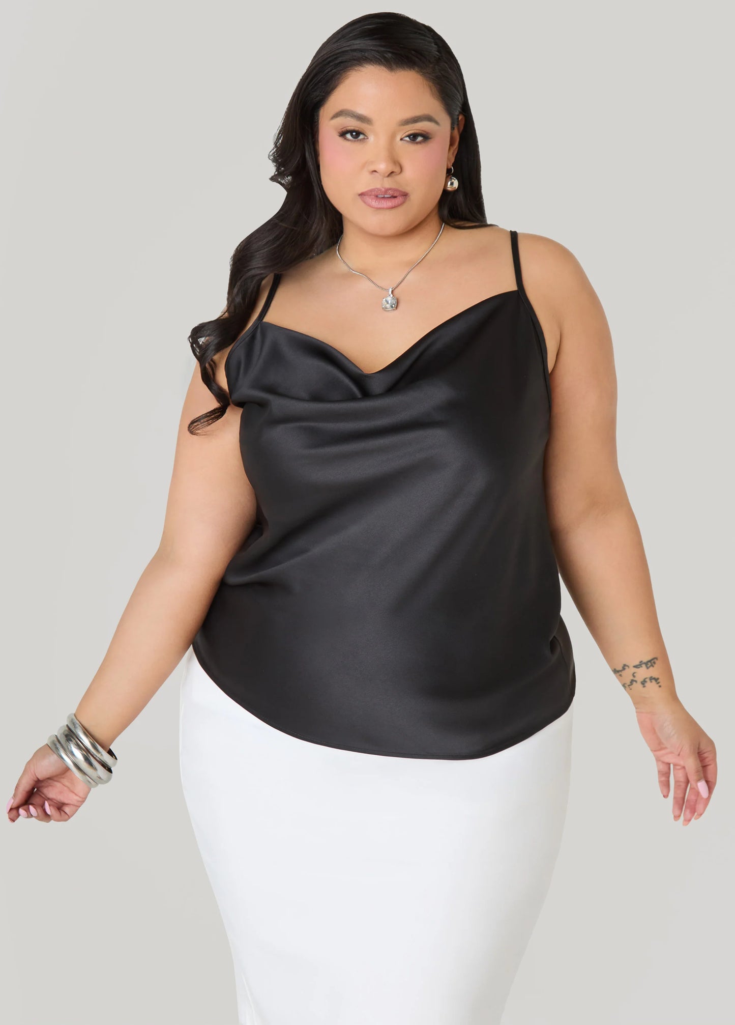 Chain Trimmed Satin Cami