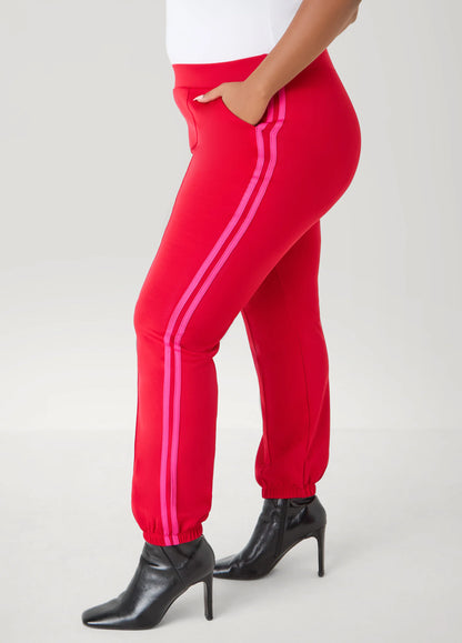 Pintucked Striped Joggers