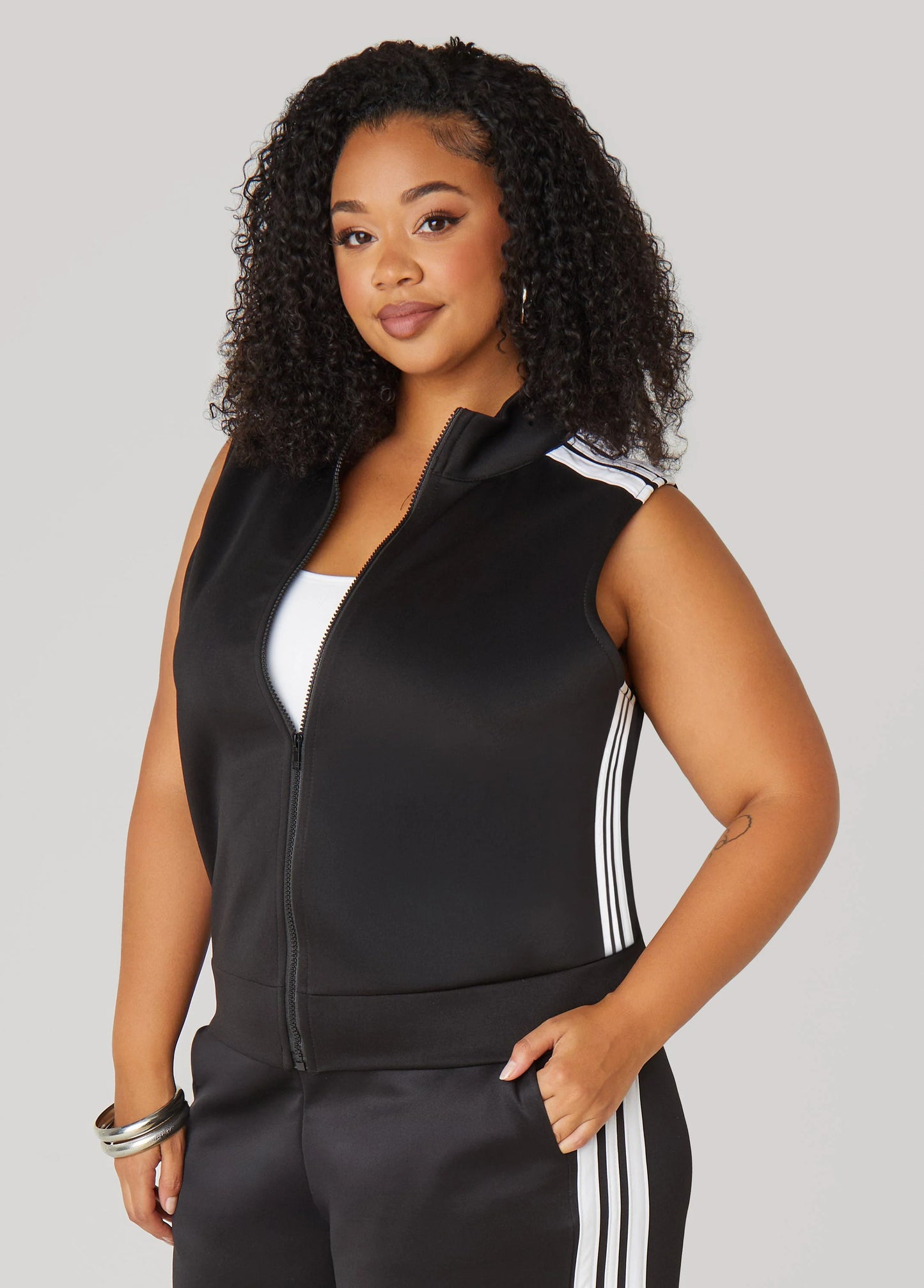 Striped Track Vest