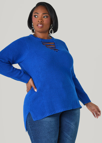 Lace Up Sweater
