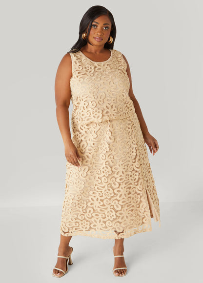 Corded Lace Maxi Skirt