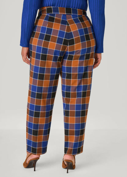 Plaid Tapered Trousers