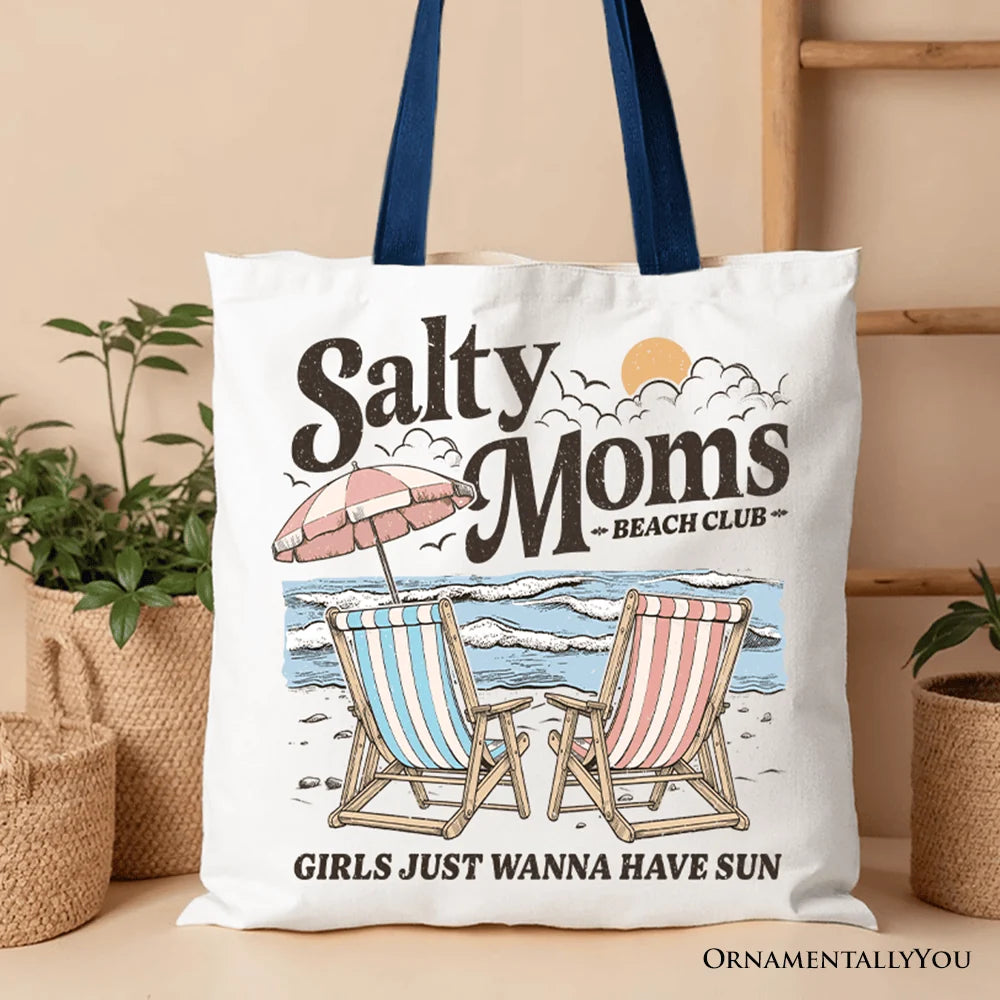 Salty Moms Beach Club Tote Bag