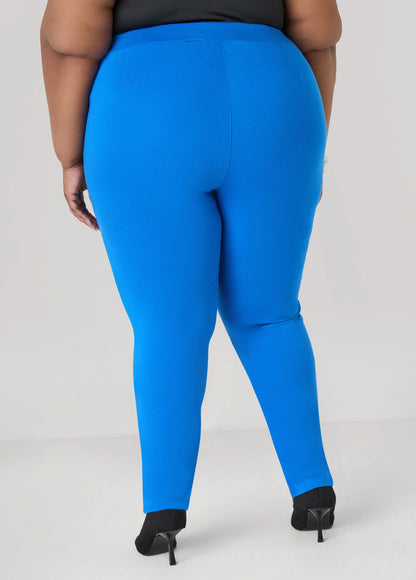 Pleated Faux Leather Ponte Leggings