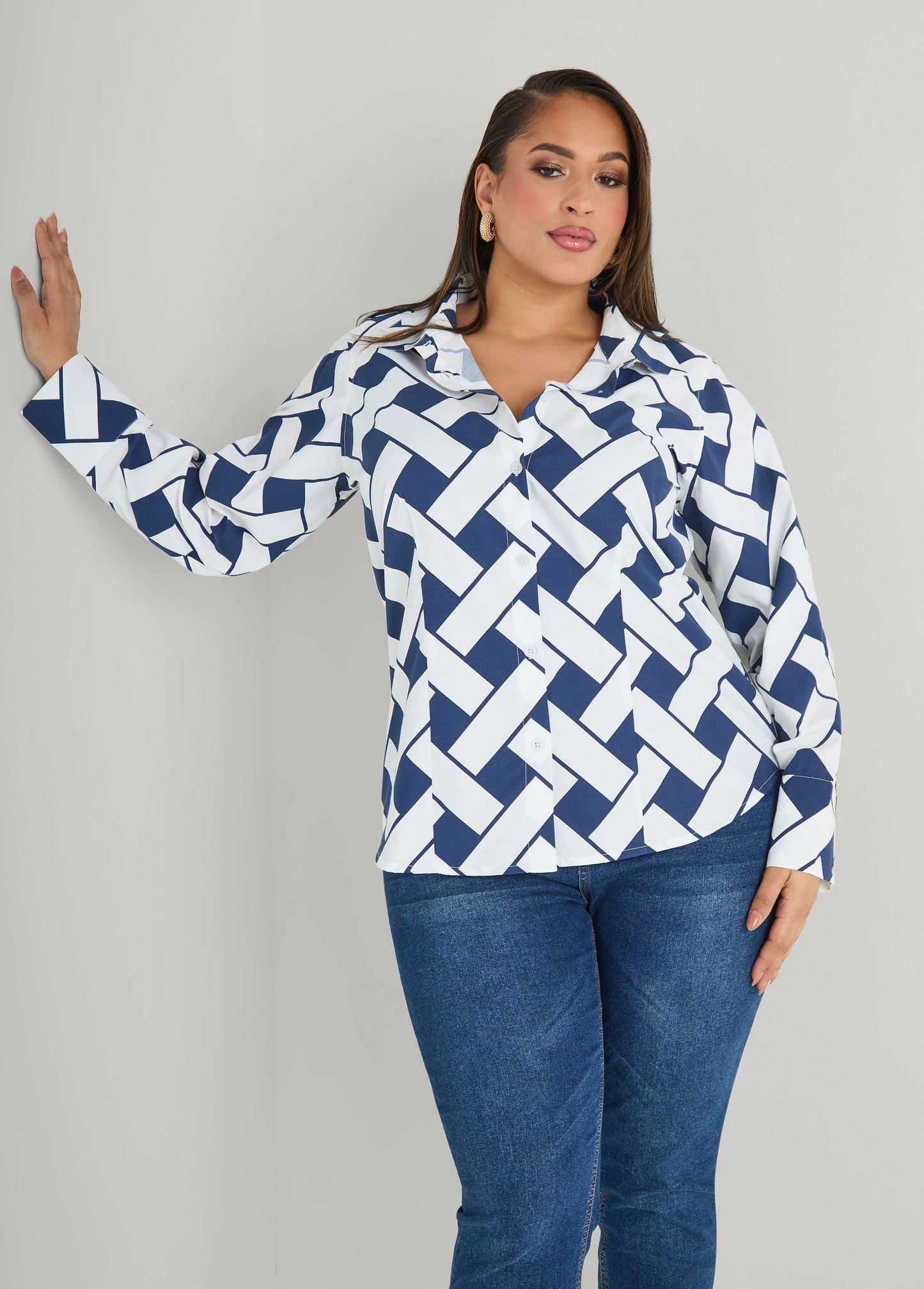 Basketweave Print Shirt